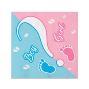 Tovagliolo boy or girl big party fondo bianco 20 pz 33x33