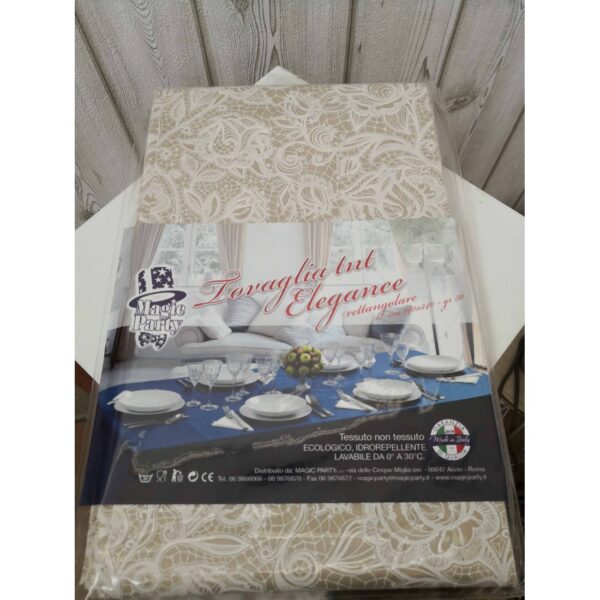 Tovaglia pizzo tnt elegance beige e bianco