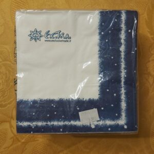 Tovagliolo NATALE blu e bianco - fiocco di neve